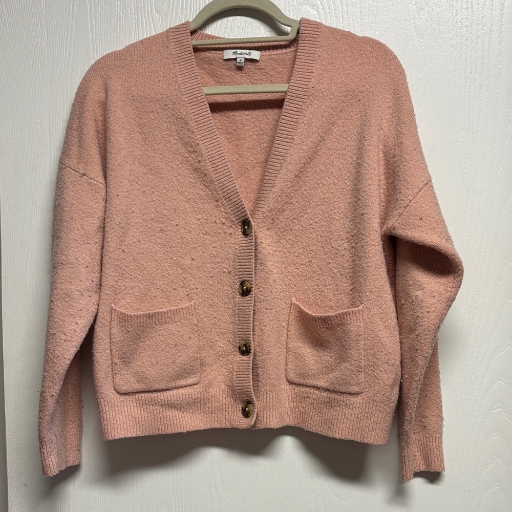 Madewell Pink Button-Up Cardigan